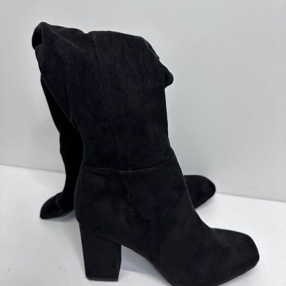 Over the Knee Boots Womens Square Toe Block Heel Size 6.5 - Picture 3 of 9